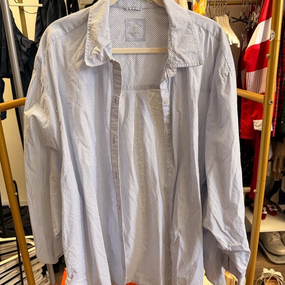 American Eagle Oversized Blue Striped button down - Picture 2 of 2